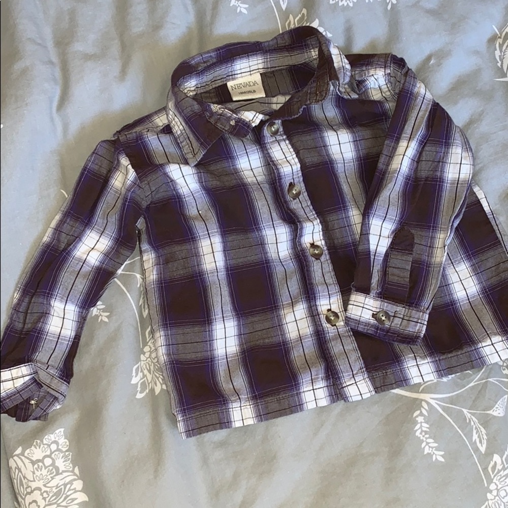 Nevada • purple plaid button down shirt